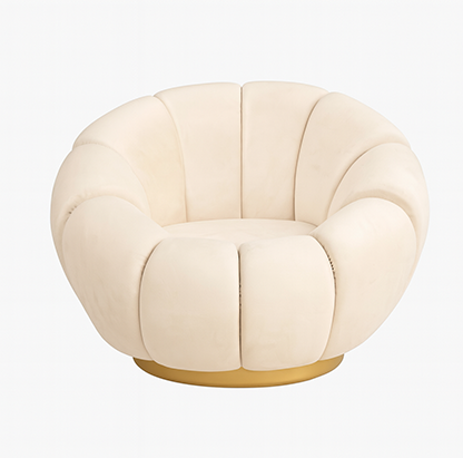 Accent Chair – White Fabric