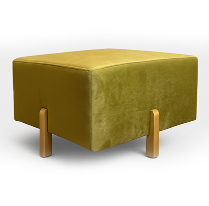 Square Pouf – Green Fabric